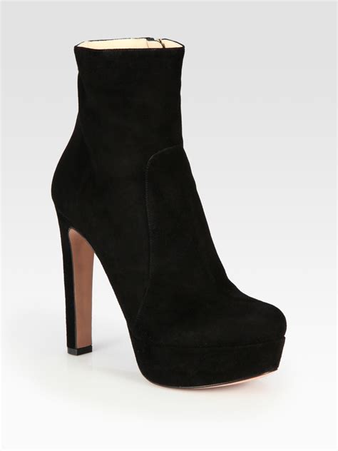 wednesday's prada boots|Prada suede platform boots.